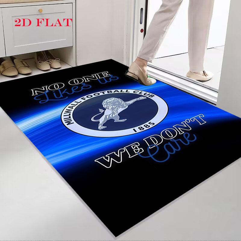 Millwall F.C. Poster Tappeto Tappetino con Logo per Soggiorno Camera da Letto Casa Decorazione Divano, Tappetino Antiscivolo per Giochi Bambini