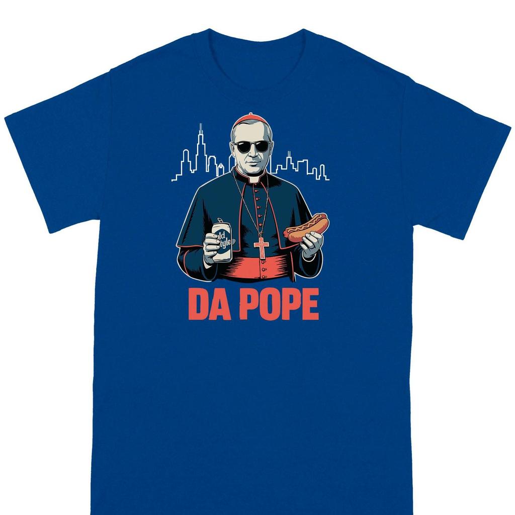 Da Pope Chicago Lustiges T-Shirt mit Hot Dog und Bier - Geschenk für Sportfans