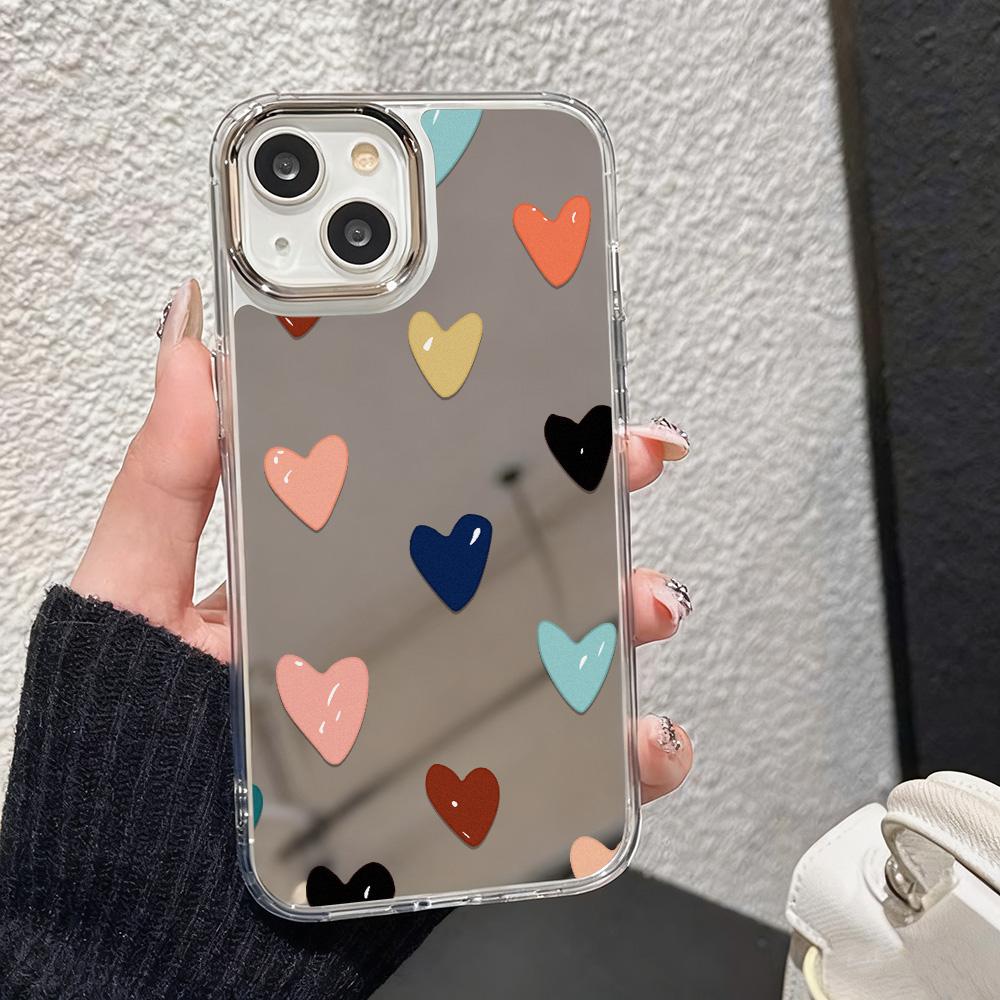 Fashion Makeup Mirror Phone Case For IPhone 17 16 16e 15 14 13 12 11 Pro Max 17E Transparent Silicone Cover Coque