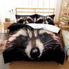 Raccoon Duvet Cover Set Cute Wild Animals Polyester Comforter Cover King Queen Size For Boy Girl Bedding Set With Pillowcase