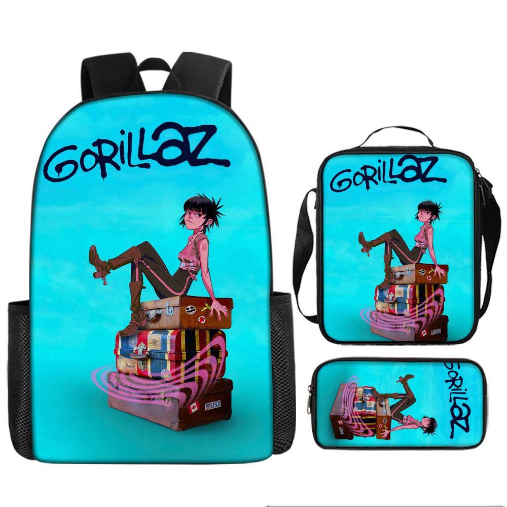 UK Virtual Band Gorillaz Kids' Cartoon Backpack - Dual Use Shoulder/Crossbody Bag