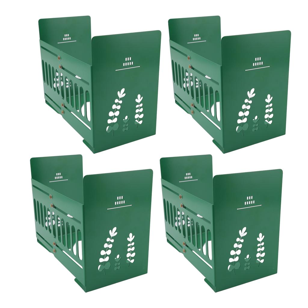 4pcs Bookends Retractable Structure Flexible Regulable Metal Slim Design Heavy Duty Support Book