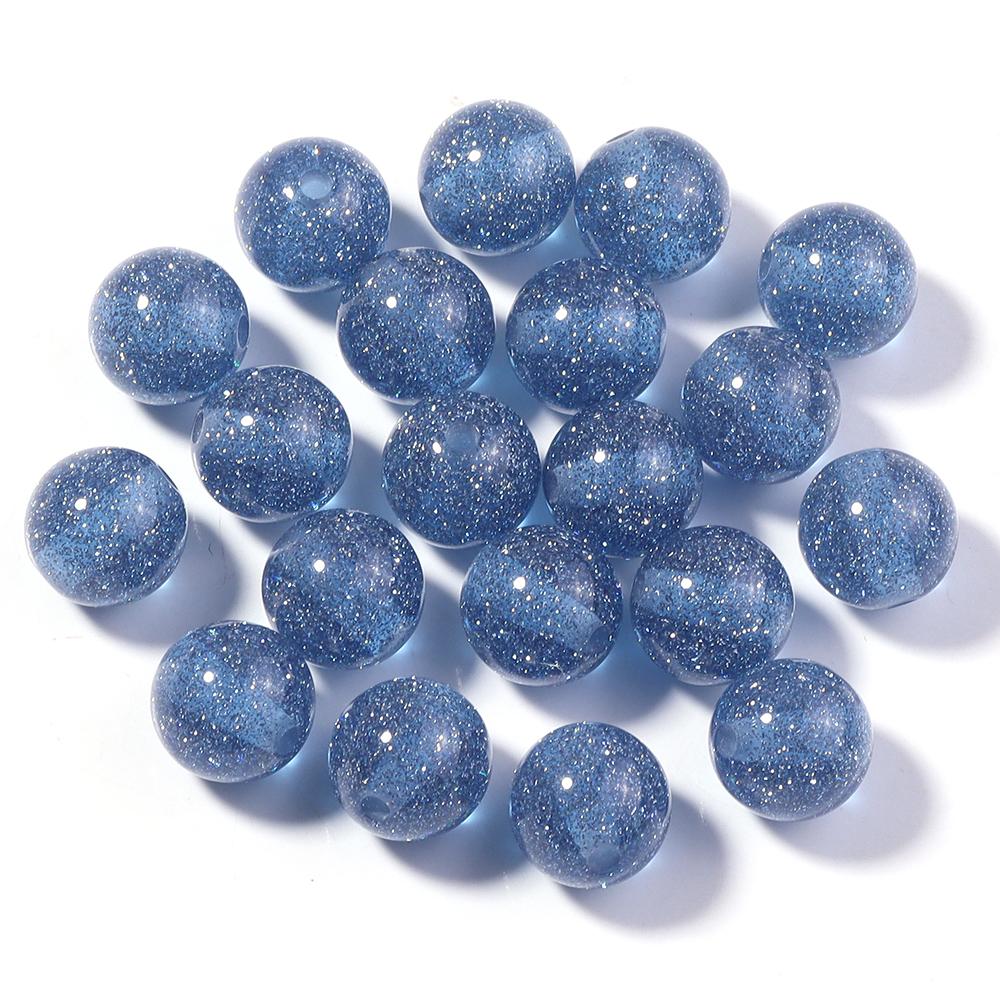 20pcs/lot 12mm Gypsophila Resin Beads Colorful Glitter Beads Round Loose Spacer Beads For Jewelry Making DIY Necklace Bracelet