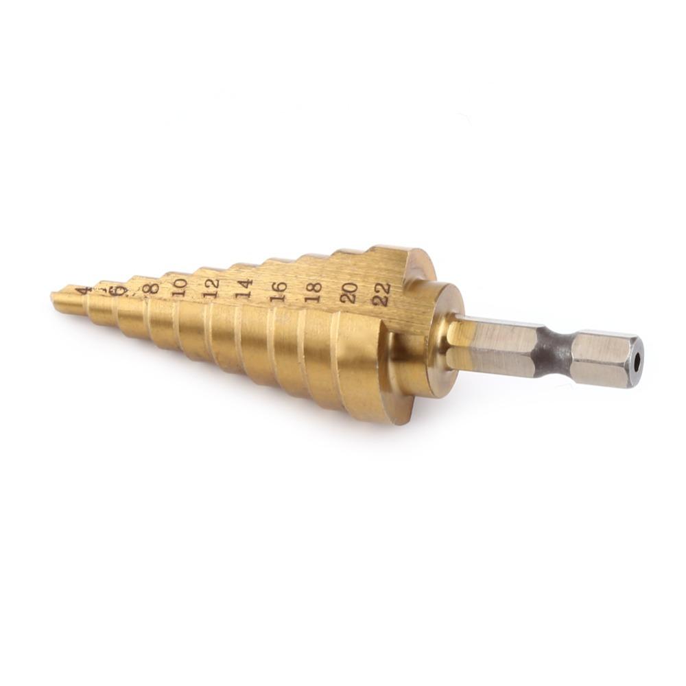 High Speed Steel Hole Cutter Titanium Coated Power Tools Durable Step Drill Bit Set  Metal