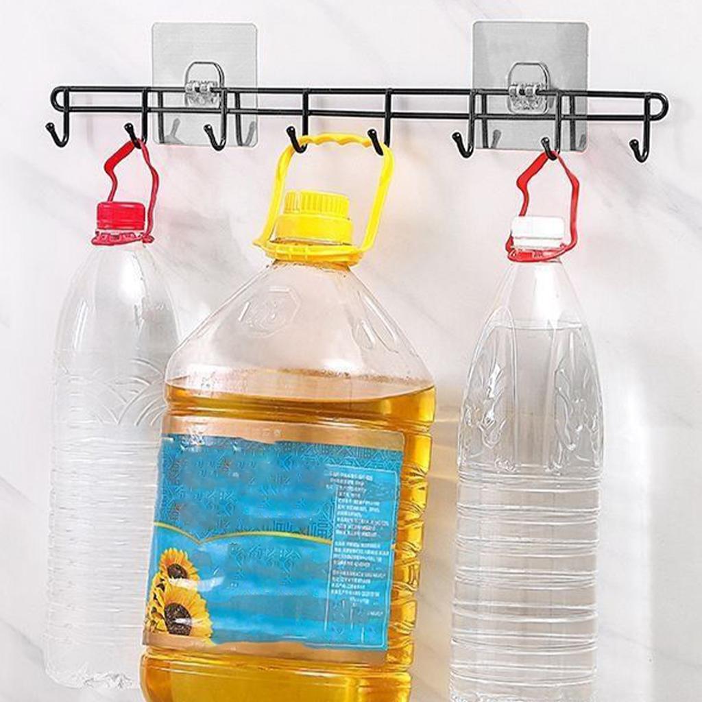 2PCS Self Adhesive Hooks Multifunctional Punch Free Transparent Heavy Duty Wall Sticky Hooks for