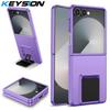 KEYSION Luxury Upright Live Stand Case for Samsung Galaxy Z Flip 7 5G Hard PC Shockproof Phone Back Cover for Galaxy Z Flip 7 5G
