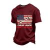 Men's Loose Fit Casual Short Sleeve T-Shirt Labor Day Graphic Print Crew Neck Cotton Blend Top for Everyday Wear