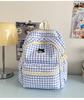 Schoolbag new Japanese ins fresh and sweet plaid backpack junior high school students lightweight travel large capacity backpack