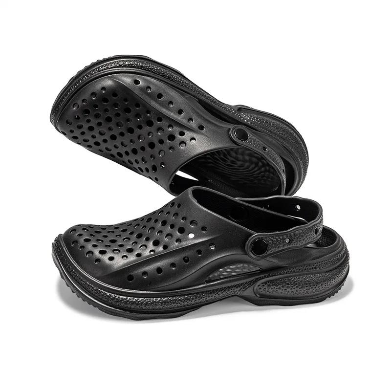 2024 Beach Outdoor Sandals Mens Slippers New Waterproof Summer Water Shoes Big Toe Holey Shoes For Men  Sandals Wrapped Slippers