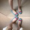 Sheepskin Version~ French Bow Round Head Ballet Shoes Women's Blue Flats Fairy Evening Breeze Light Mouth Single Shoes