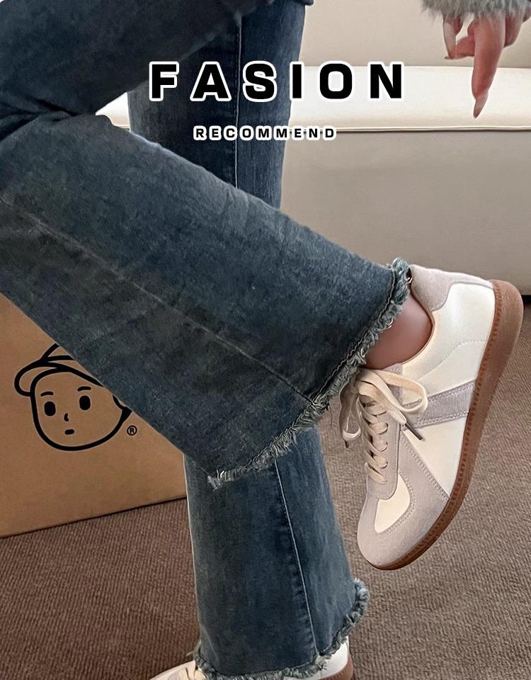 Deutsche Trainingsschuhe, koreanische Version, vielseitige kleine weiße Schuhe, Frühlings- und Herbstschuhe für Studenten, flache Sohle, rutschfest, lässige Sportschuhe im Retro-Stil