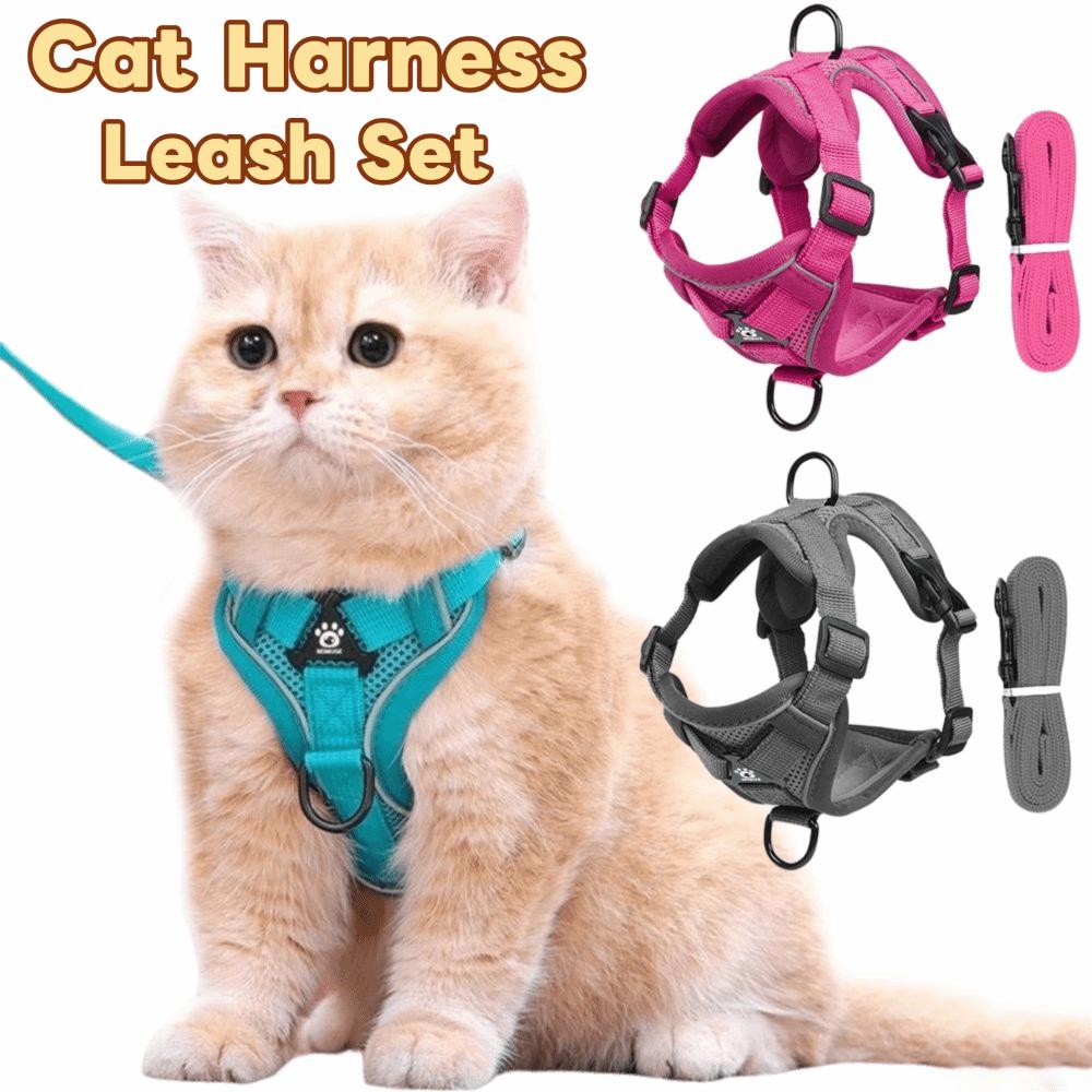 High Quality Reflective Cat Harness Leash Set Adjustable Breathable Mesh Dog Harness Pet Vest Harness Small Medium Dogs