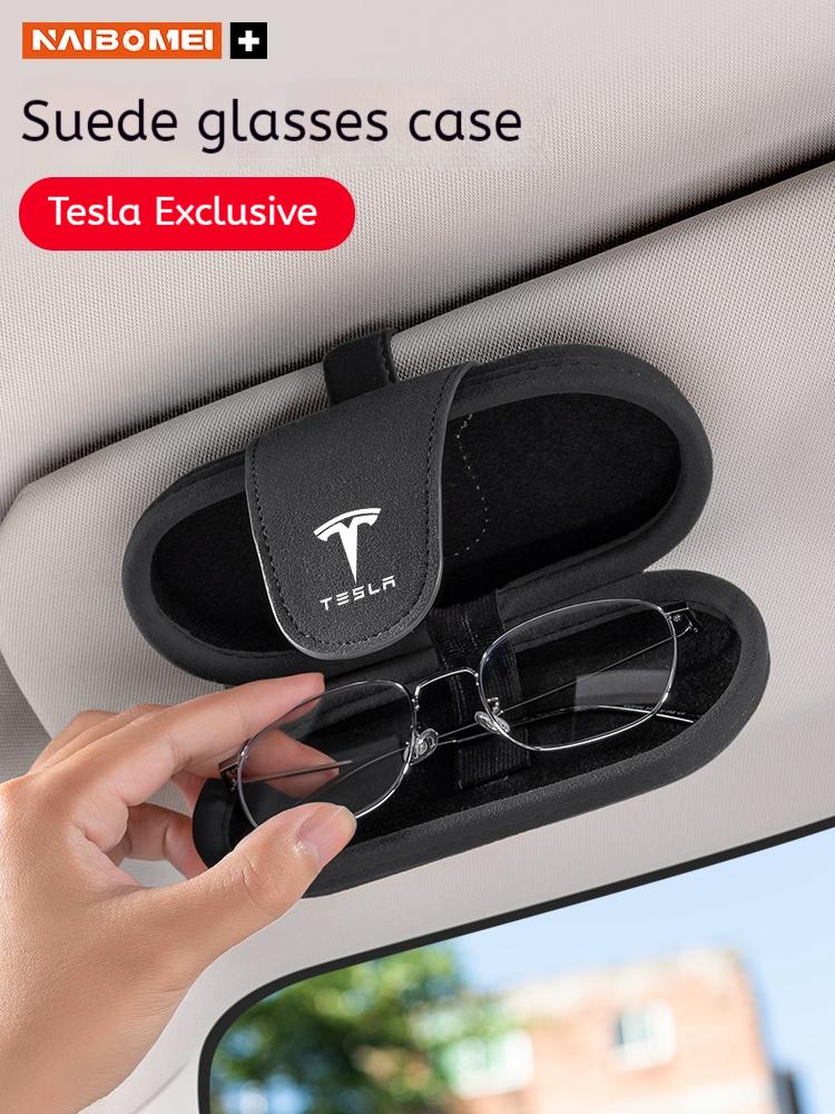Car Visor Glasses Case Sunglasses Case Glasses Storage Case For Tesla Model 3 Model Y Model S Model X Auto Interior Accessories