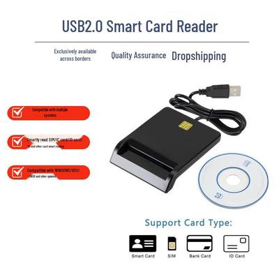 USB 2.0 Smart Card Reader for ATM, CAC, SIM, DNI, IC Tax Filing
