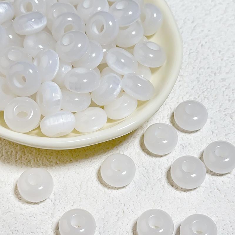 14x8mm Sparkle Resin Beads 10pcs Big Hole DIY Charms Halation Texture Earrings Bracelet Necklace Handicrafts for Jewelry Making