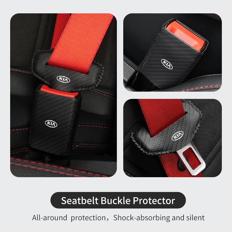 AVJ2 2pcs Car Seat Belt Buckle Protector Sleeve Anti Scratch Cover For KIA Cerato Proceed Venga Stonic Picanto Sorento Stinger