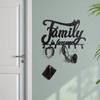 1pc Black Metal Wall Mounted Key Holder - Decorative Home Rack with Hooks, Stylish Iron Art for Keys and Coats