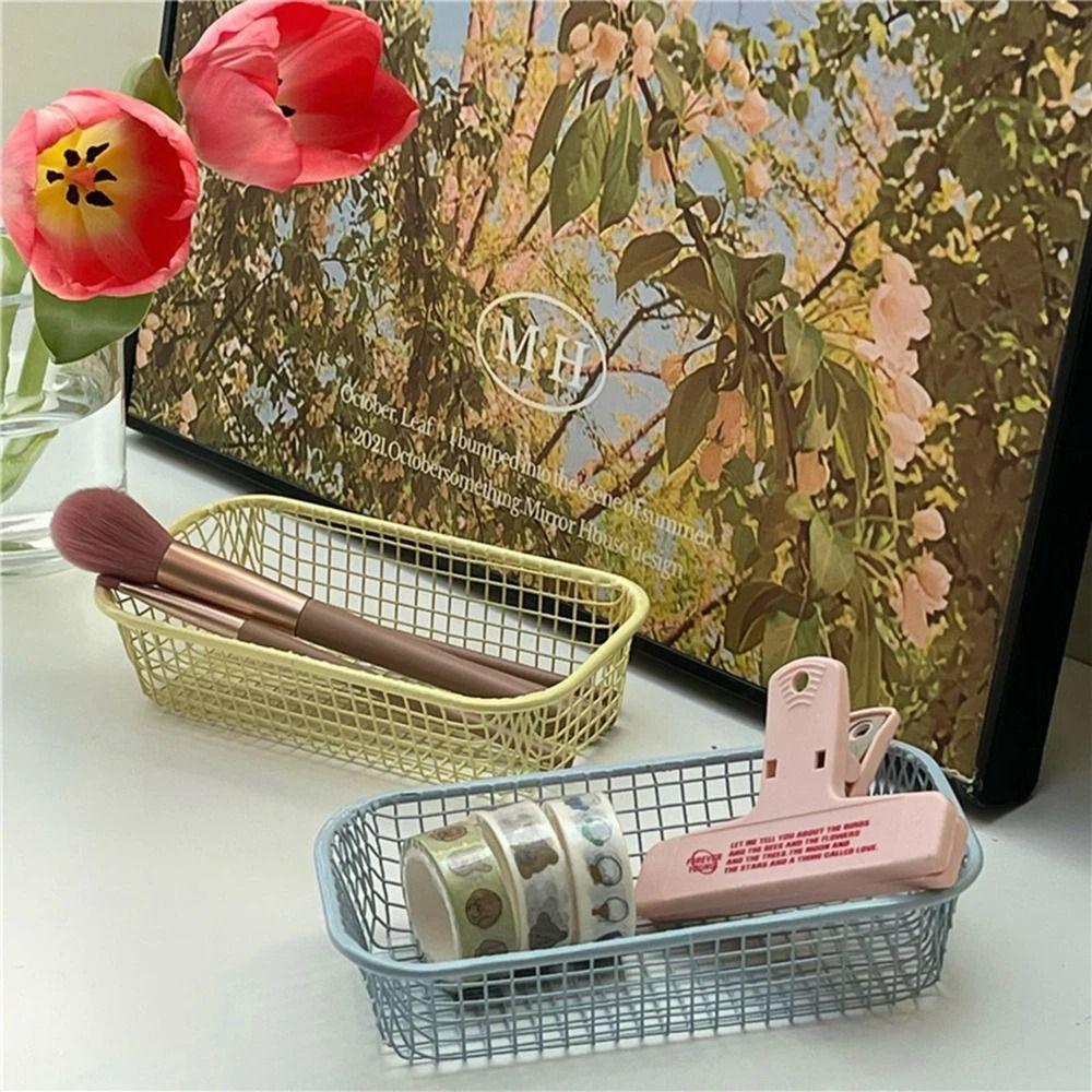 Iron Sundries Organizer Multifunctional Storage Box Sorting Holder Storage Basket  Desktop