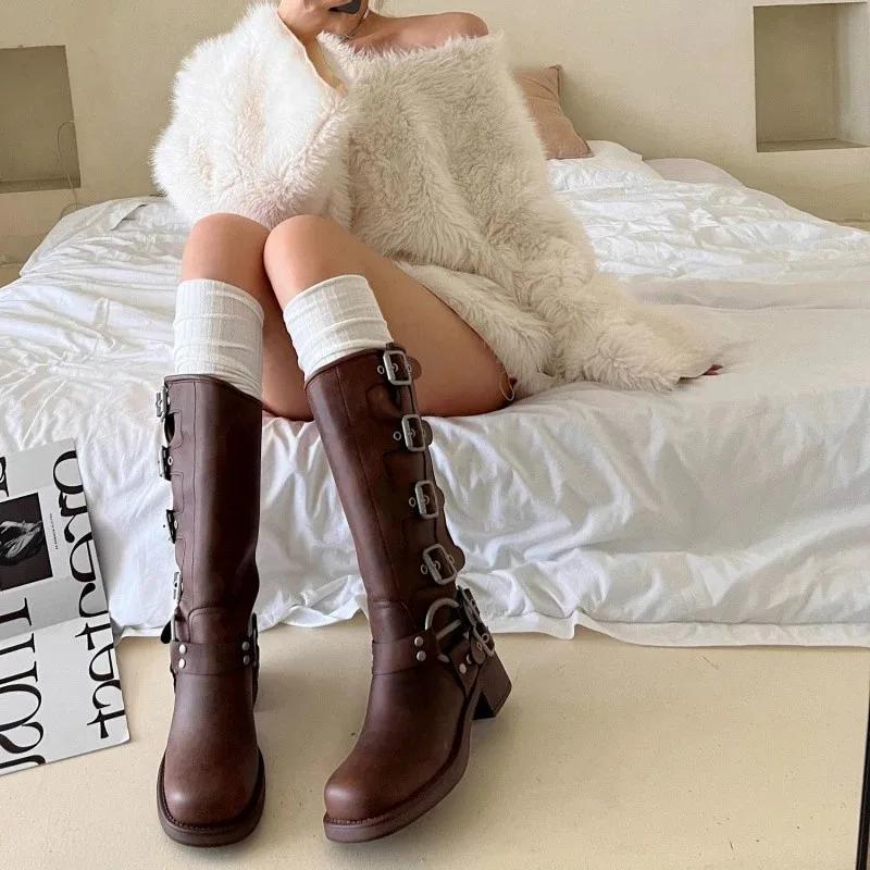 Spring Knee Length Stockings For Women White Pile Socks Fashion Girls Jk Slimming Boots Sock Japanese Calf Socks Cotton Footwear