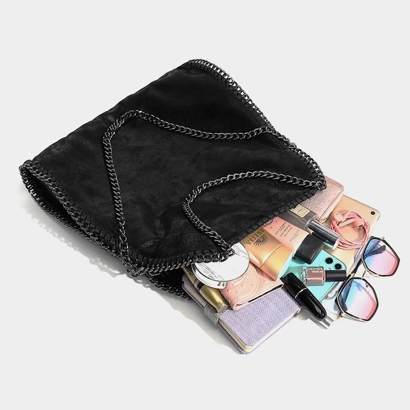 Modische Handtasche lässig neue Umhängetasche einfache faltbare Tasche Kettentote große Tasche