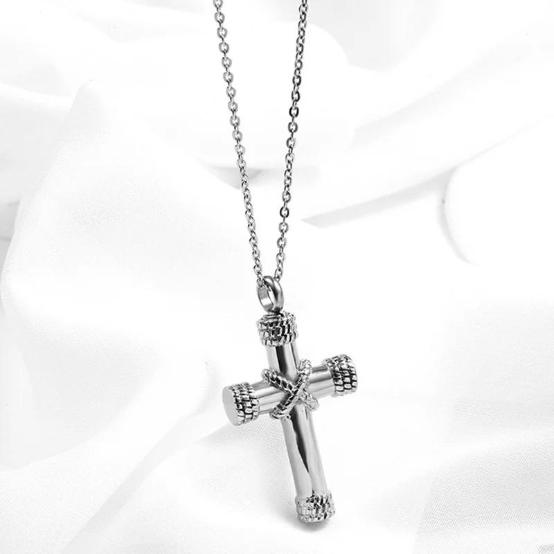 Saint St. Benedict Jesus Cross Pendant Necklace Men and Women Religious Christian Catholic Amulet Stainless Steel Jewelry