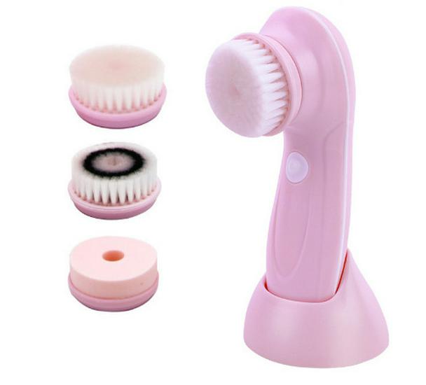 Rechargeable Waterproof Silicone 3-in-1 Electric Facial Cleansing Brush Chinese