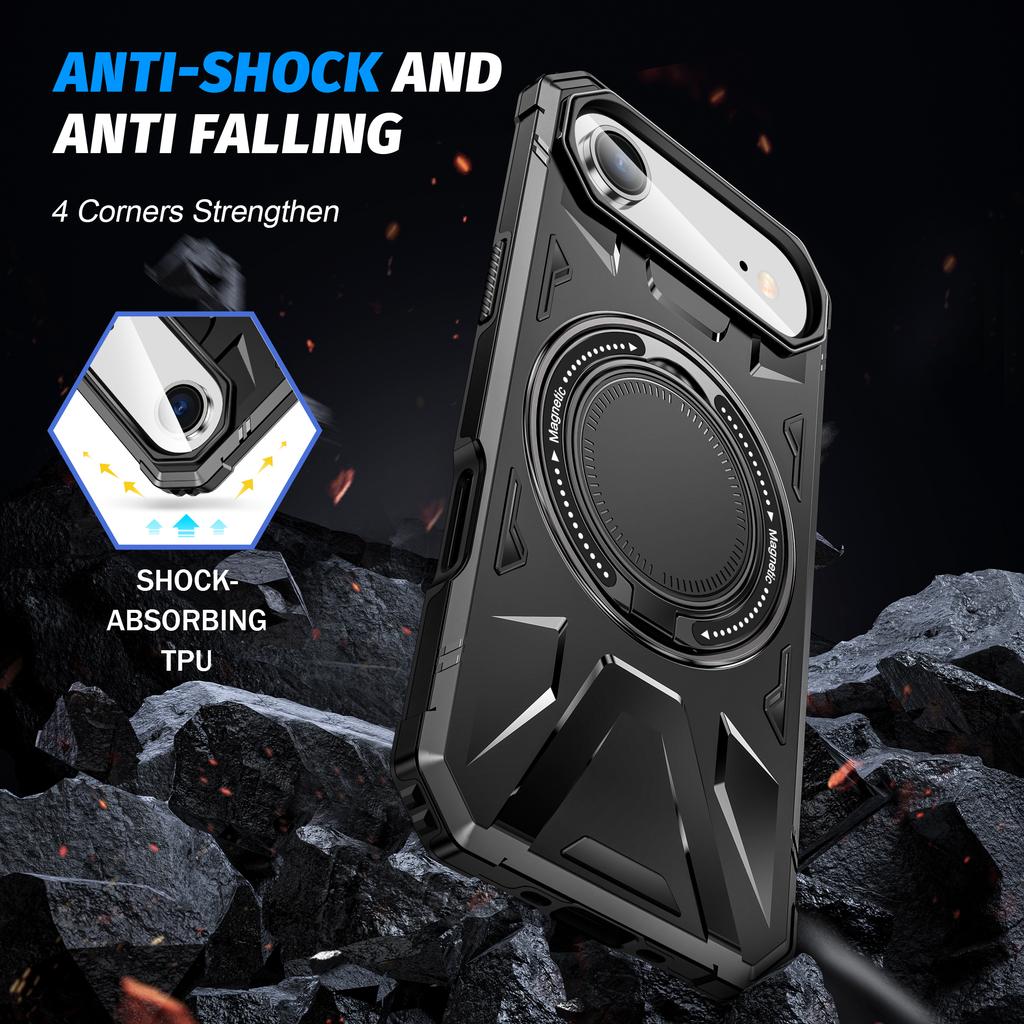 Phone Case for Iphone Air 17 Pro Max Iphone17 14 16 Plus 15 Pro 13 12 Iphone16 Fashion Metal Ring Kickstand Coque