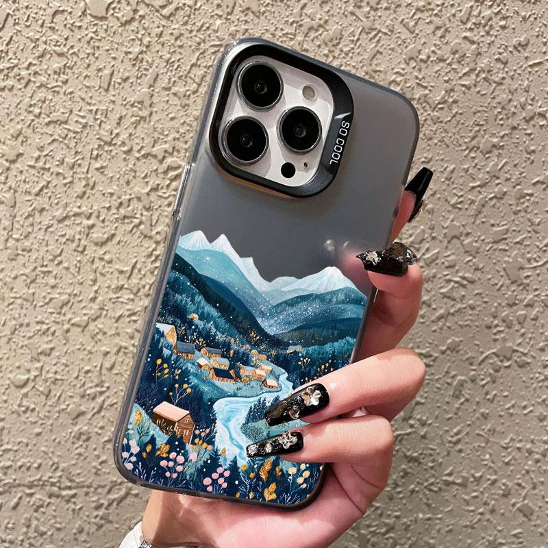 The Natural Beauty Of Lakes And Mountains Laser Phone Case For iPhone 15 14 Pro Max Plus 16 13 12 Mini 11 Pro Max Back Covers