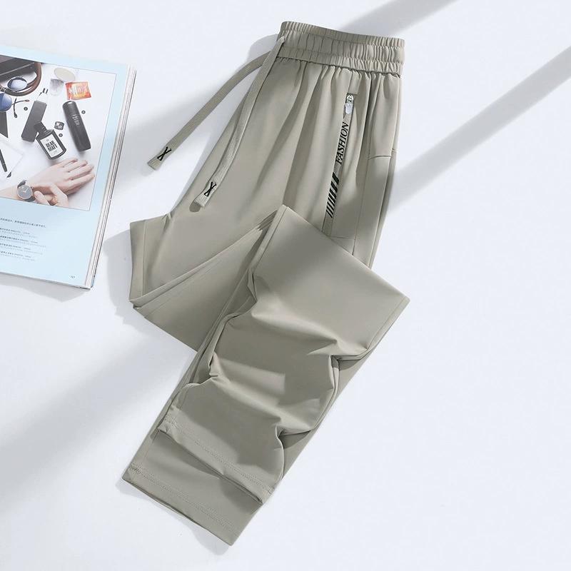 Summer Couple Style Ice Silk Pants Men's Stretch Sports Pants Men's Casual Pants Men's Versatile Casual Loose Wide Leg Pants