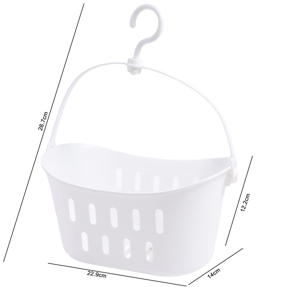 White Hanging Drain Basket Hangable Sundries Hanging Basket Shower Storage Basket  Bathroom