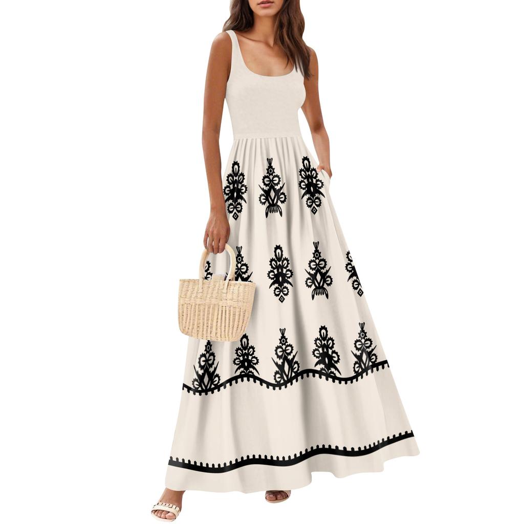 Women's Flowing Dresses Women's Summer Dresses Casual  Long Dresses Cute Floral Long Dresses