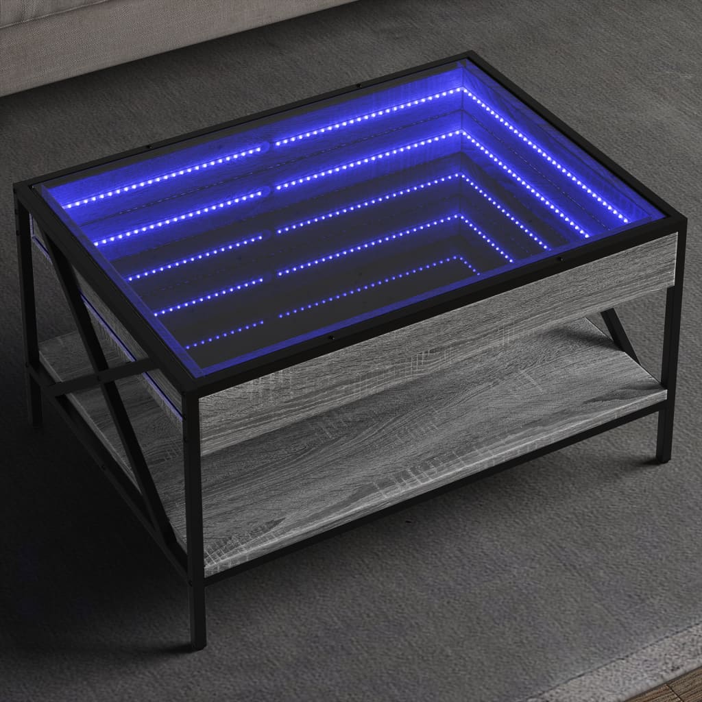 Infinity LED Coffee Table in Grey Sonoma 70x50x38 cm