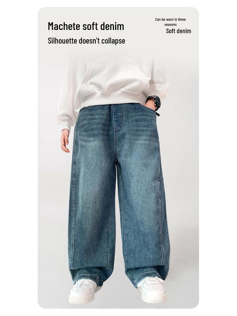 Boys' Street Style Jeans: 2025 New Spring/Autumn Straight Leg Pants for Kids