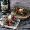 Artificial Flower Candle Rings Romantic Candlestick Wreath Candle Wreath  Christmas Decor