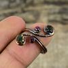 Anillo de Turmalina Multicolor en Bruto Anillo de Cobre Electroformado Anillo Ajustable Hecho a Mano Joyería de Cobre Anillo Para Mujer Joyería de Piedras Preciosas Electroformadas