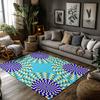 Tuniu Psychedelic Optical Illusion Zig Zag Rug Geometric Pattern Living Room Floor Mat