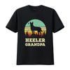 Heeler Morfar T-shirt Pappa Fader Husdjur Australisk Boskapshund Röd Blå Ägare vintage Tvättad Andningsbar Lite streetwear