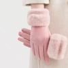 Solid Color Suede Gloves  Women Winter Gloves Casual Cycling Mittens  Skiing