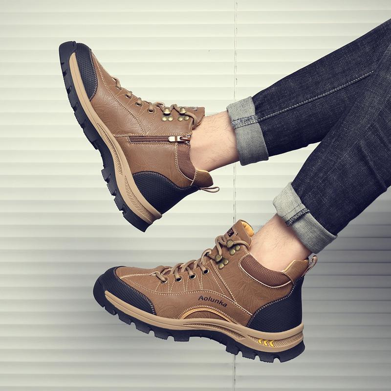 Men's Cotton and Wool Snow Boots - Non-Slip, Thickened, Warm Outdoor Winter Shoes