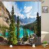 Diverse Design Shower Curtain With Hooks Easy Install Waterproof Easy Clean For Home Hotel Rental Bathroom