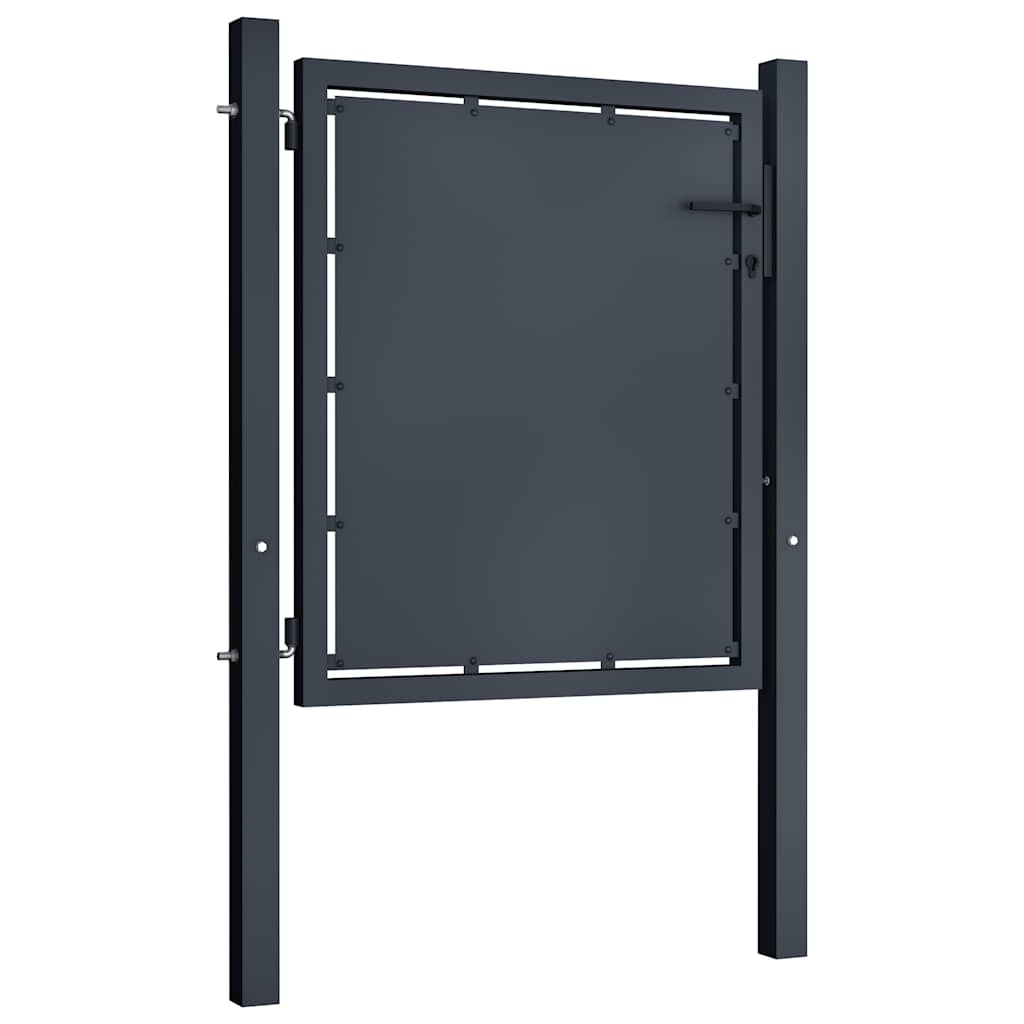 Vidaxl Brama Ogrodowa Stalowa 100X100 Cm Antracyt