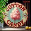 Vintage Round Aluminum Tin Art Sign 7.8 Inch Pink Fluffy Cafe Decor Gift