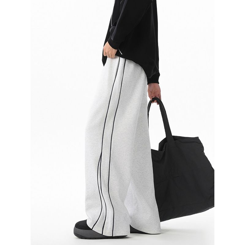 Wassup Trendy Brand Spring and Autumn Casual Pants for Men 2025 American Style Loose Street Dance Sports Versatile Wide-Leg Scimitar Pants for Women