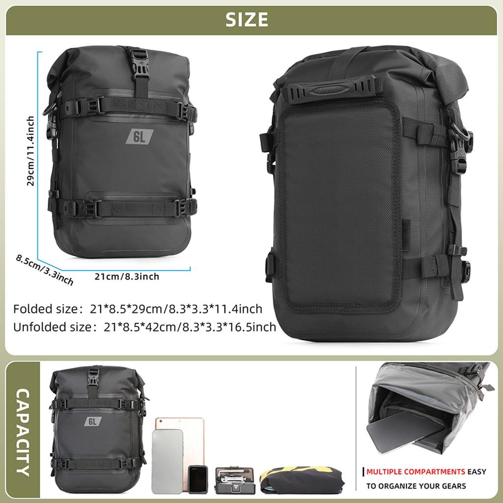 Motorcycle Bumpers Bag Waterproof 6L Motorcycle Side Frame Bag Motorcycle Crash Bar Bag Universal Motorcycle Riding