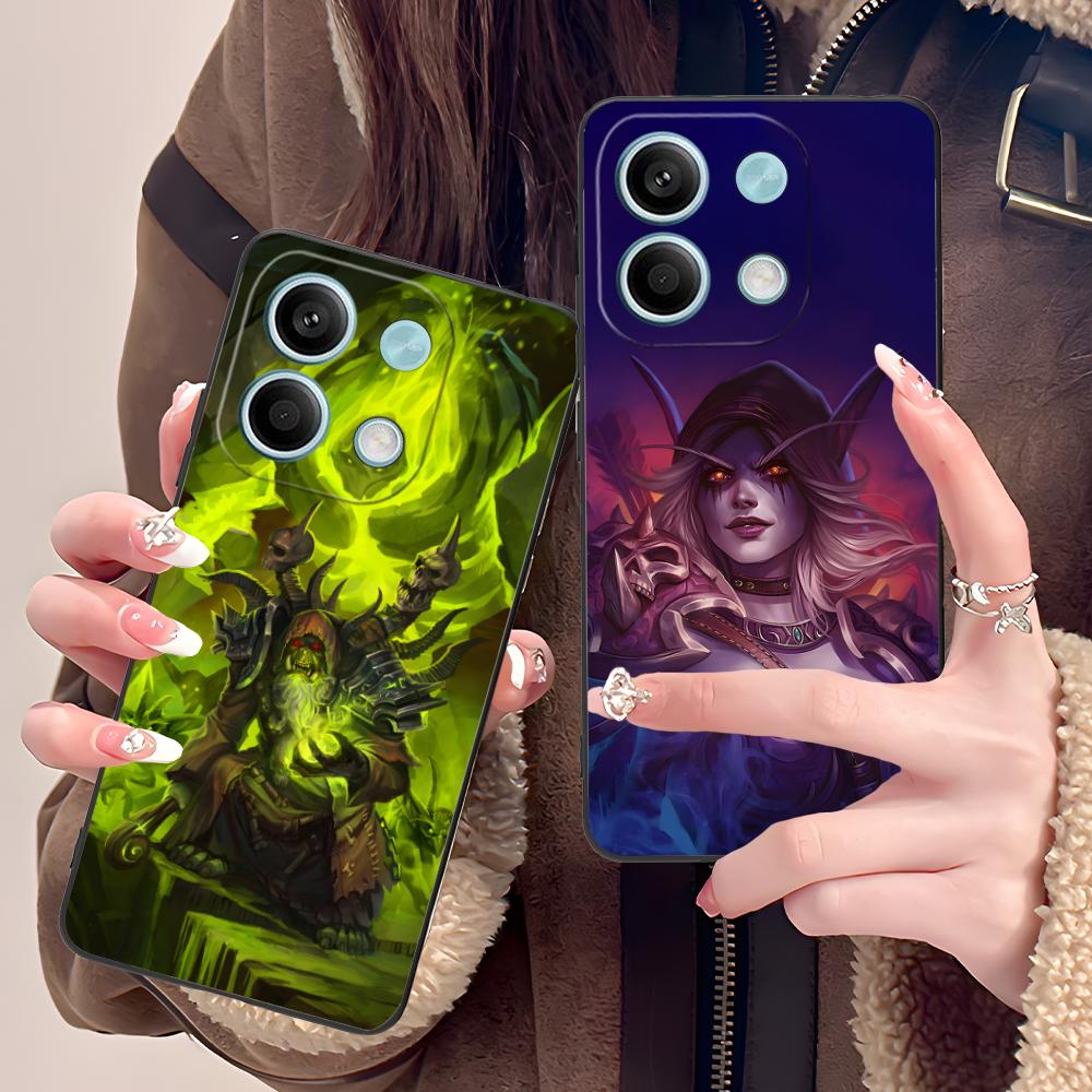 WOW Game Fashion Phone Case for Xiaomi POCO M6 M5 M4 M3 X7 X6 X5 X4 X3 F6 F5 F4 Pro GT 5G Black Cover Smartphone Cellphones
