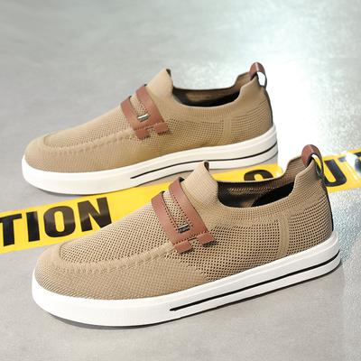 Fashion Summer Large Size Men's Casual Shoes Breathable Mesh Slip-on Flat White Sneakers Outdoor Non-slip Walking Versatile Men's Shoe