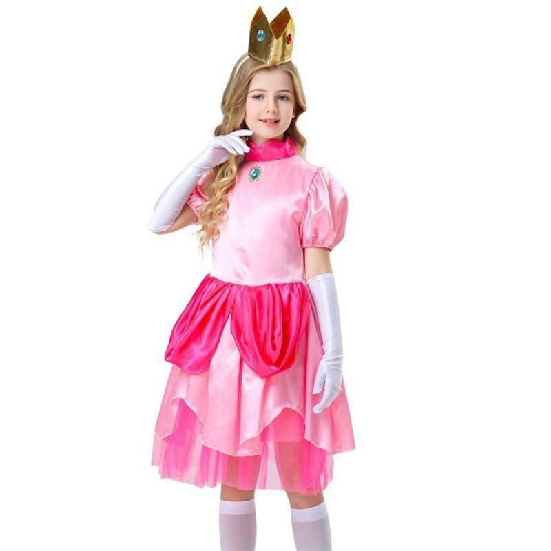 Halloween Children's Pink Peach Princess Dress Costume Girls Cosplay Stage Costume