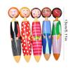 5 Pcs Creative Doll Retractable Ballpoint Pen Smooth Writing Pen Blue Ink Press Pen School Office Supplies for Student