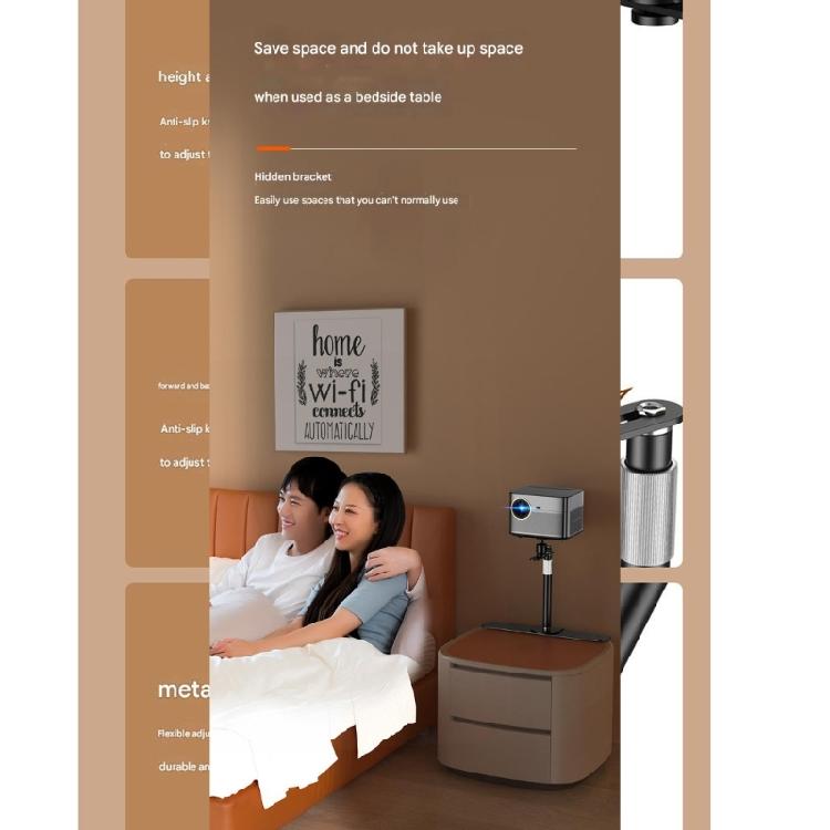 Full Motion Adjustable Projectors Brackets With Universals 1/4 Screw Base 90° Angle Tilt For Wall Desktop Installation
