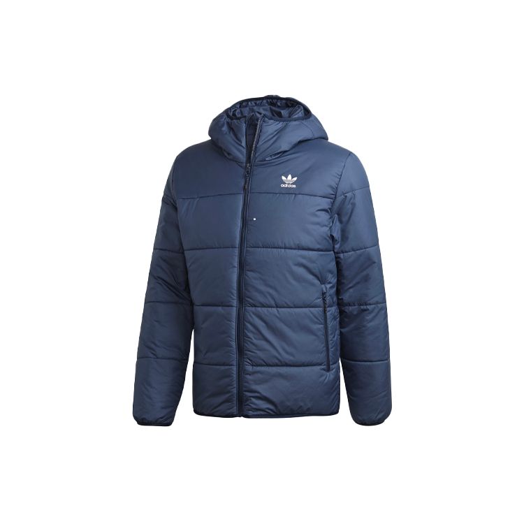 

Adidas Originals Trefoil Logo Printed Sports Hooded Cotton Jacket Men jackets Blue ED5828 XS